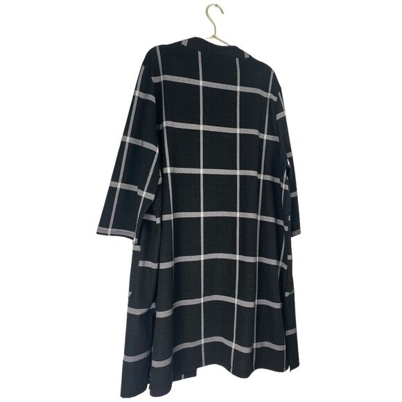 Don't Stop Believing Womans Open Front‎ Black White Cardigan Size 2X 0134 - Picture 6 of 7